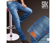 正品SNK夏季薄款牛仔裤男直筒 高端商务男装韩版修身高档牛仔长裤