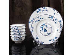 红叶 景德镇陶瓷餐具套装 碗碟碗盘 中式青花瓷 玲珑花蝶恋图2